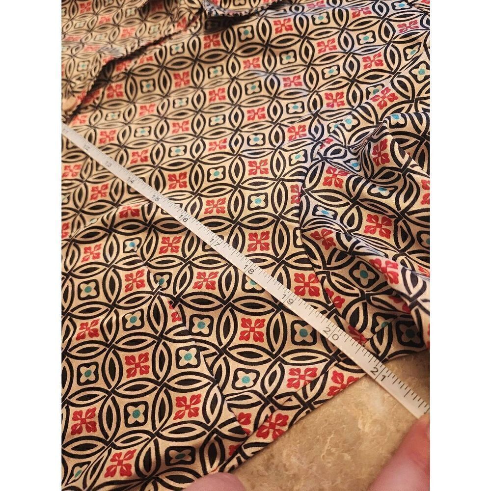 Serenade Oriental Pattern Button Down Blouse Size… - image 5